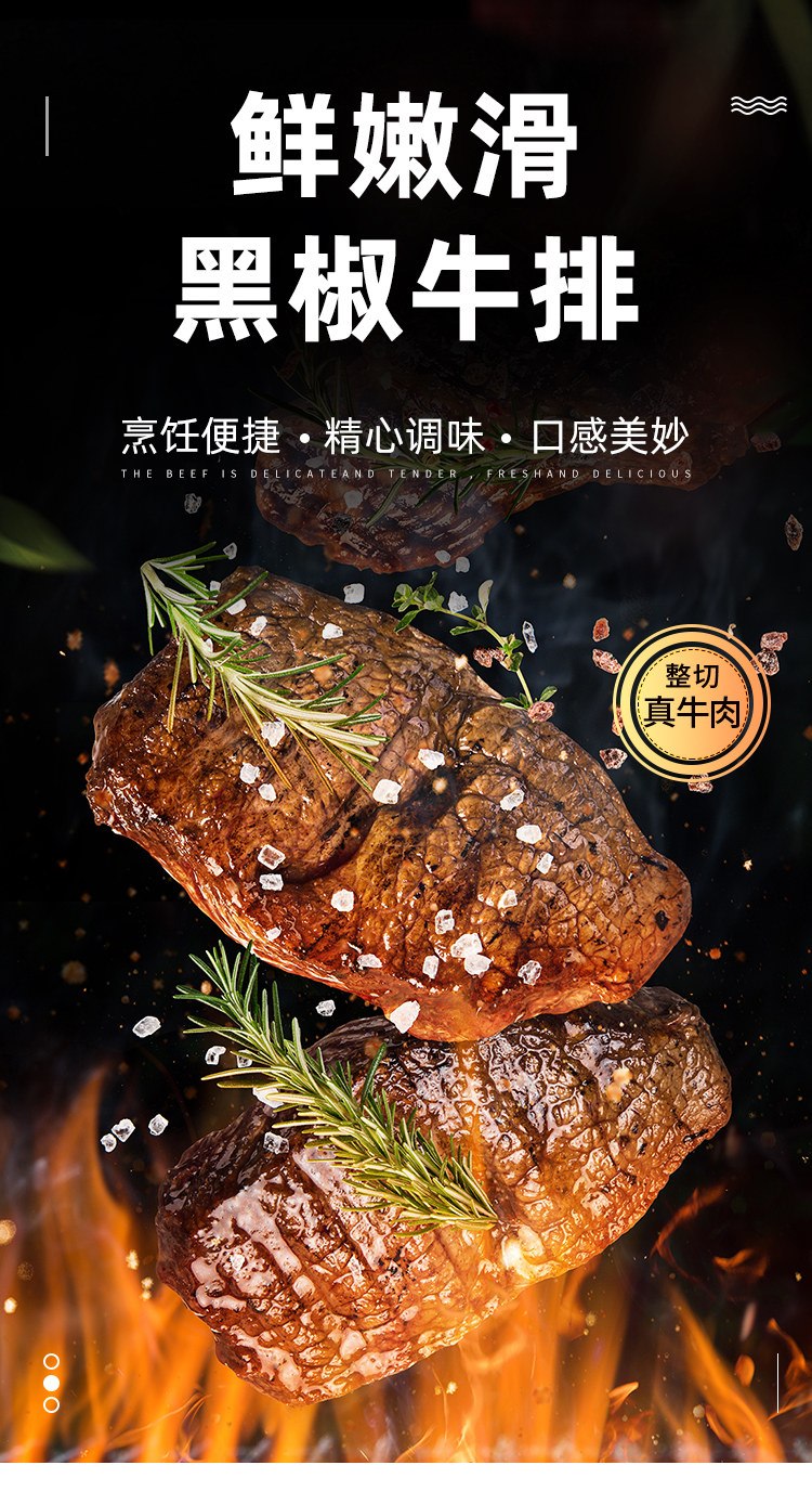 猫超发售 澳奎 黑椒牛排800g共10片新鲜 图1