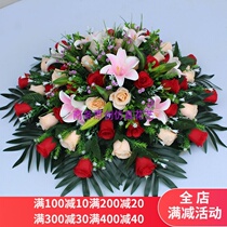 Large round table in the middle of the table flower light luxury hotel restaurant turntable conference room desktop simulation high-end decoration