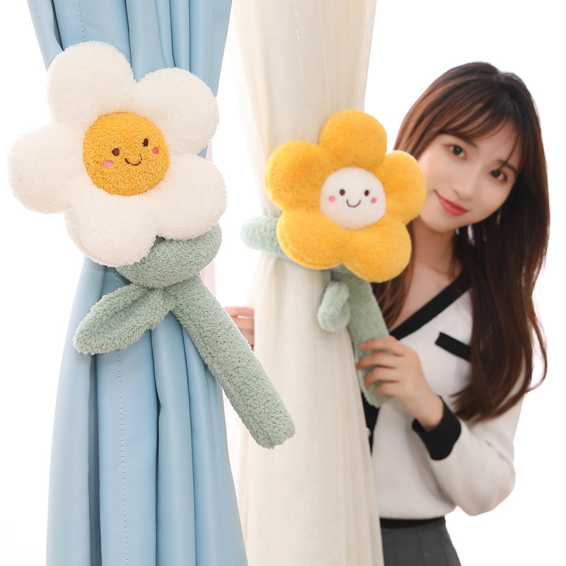 ins wind flower curtain gauze straps light luxury high-end living room curtain buckle straps a pair of cute decorations