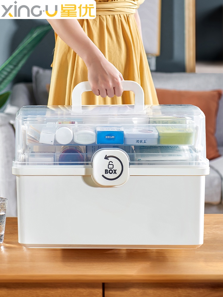 Extra-large medicine box Home clothes large capacity household medicine storage box medical case large number with lock classification medicine box