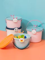 Cute toy containing box bucket children cartoon hand baby Lego building blocks for small box snacks Snack Basket God