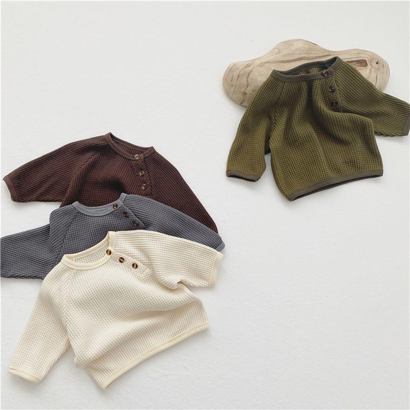 Children's casual jacket 2021 autumn baby soft simple loose pullover long sleeve children's cotton jacket out autumn