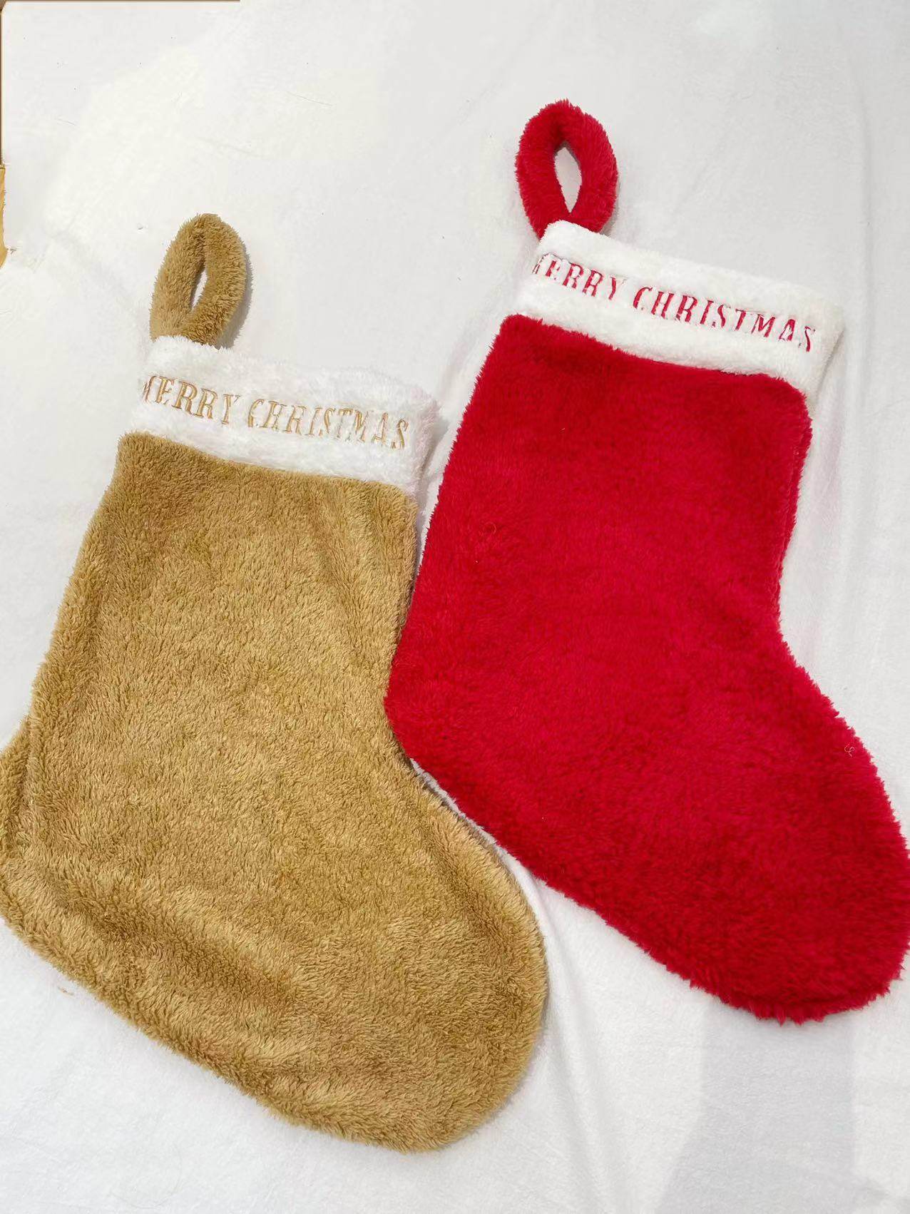 Christmas stocking coral suede sizes approx. 28 * height 52cm 4668-Taobao