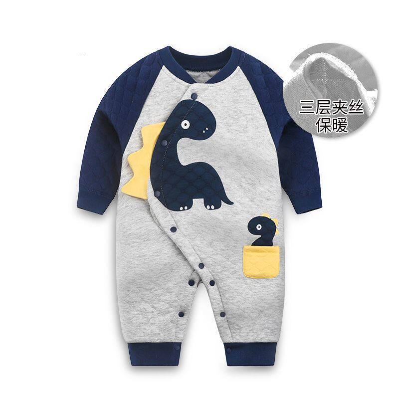 Even body pyjamas baby boy's baby spring and autumn surges outside wearing baby floor climbing clothes mesh red warm khaclothes climbing and climbing clothes