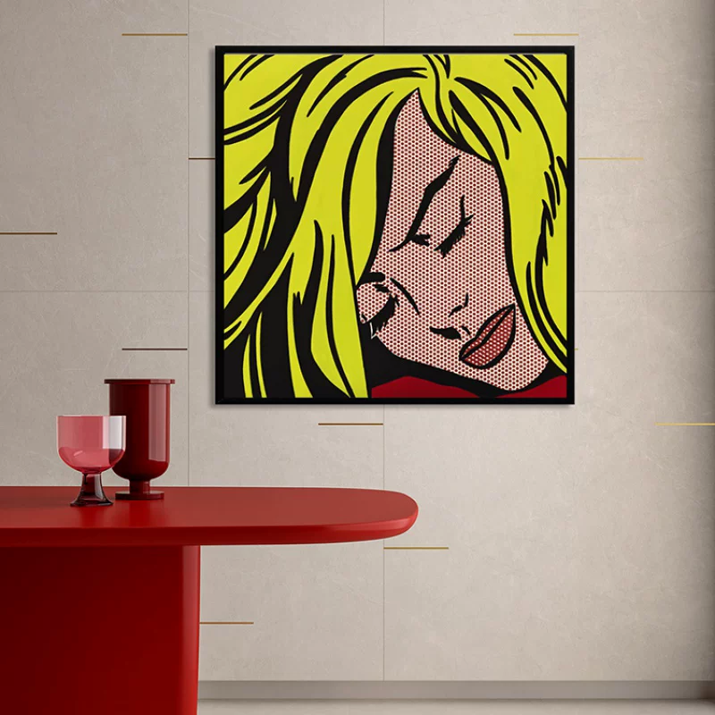 ROY LICHTENSTEIN Поп-дот девочка абстрактная одежда магазин ретро ткань живопись стикер настенный подвесной рельеф