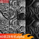 60 types of zbrush organic creature monster skin texture alpha brush zb special-shaped carving detail brush psd