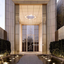 Aerial installation art pendant metal paint tree sales department lobby sand table ceiling decorative art pendant