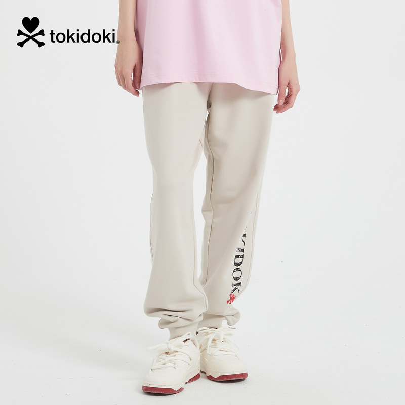 Tokidoki Official Unisex Couple Letter Print Tapered Jogger Pants 2024 Autumn New Casual Sports Pants