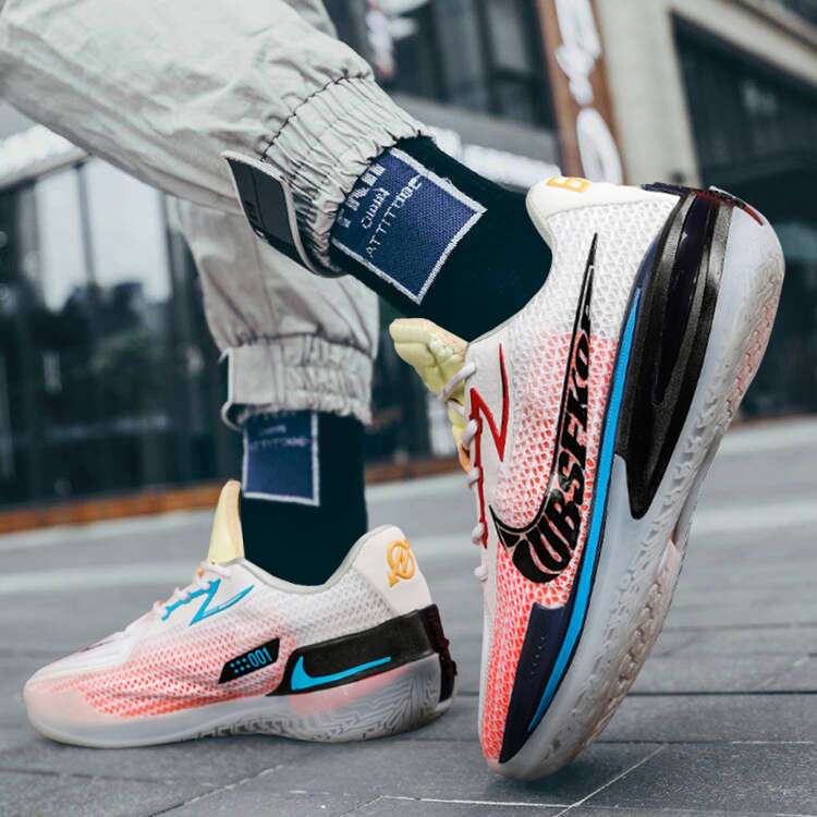 gcut basket sneakers male white blue orange real fight low help sneakers Pure Original Putian Air Cushion Sneakers water honey peach