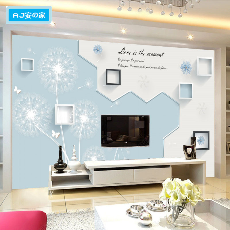 Modern minimalist dandelion film and television wall 2021 new bamboo wood fiber TV background wall integration wall board