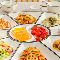 Ceramic parquet tableware full set of dishes Dish Tray Suit Home Composition Glazed Underneath Color Bowl Suit Bowls chopsticks Set of dishes