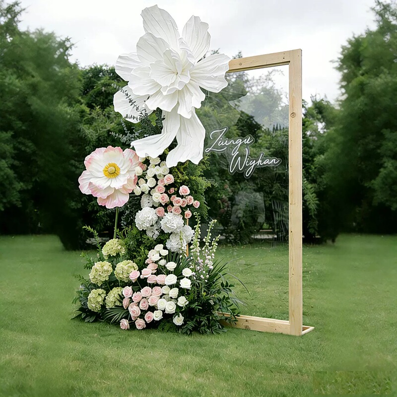 Large Paper Art Artificial Flowers Photo Frame for Photo Shoots, Scenic Spots, Guesthouses, Events, Lawn Weddings, Display Stands, and Decorative Displays