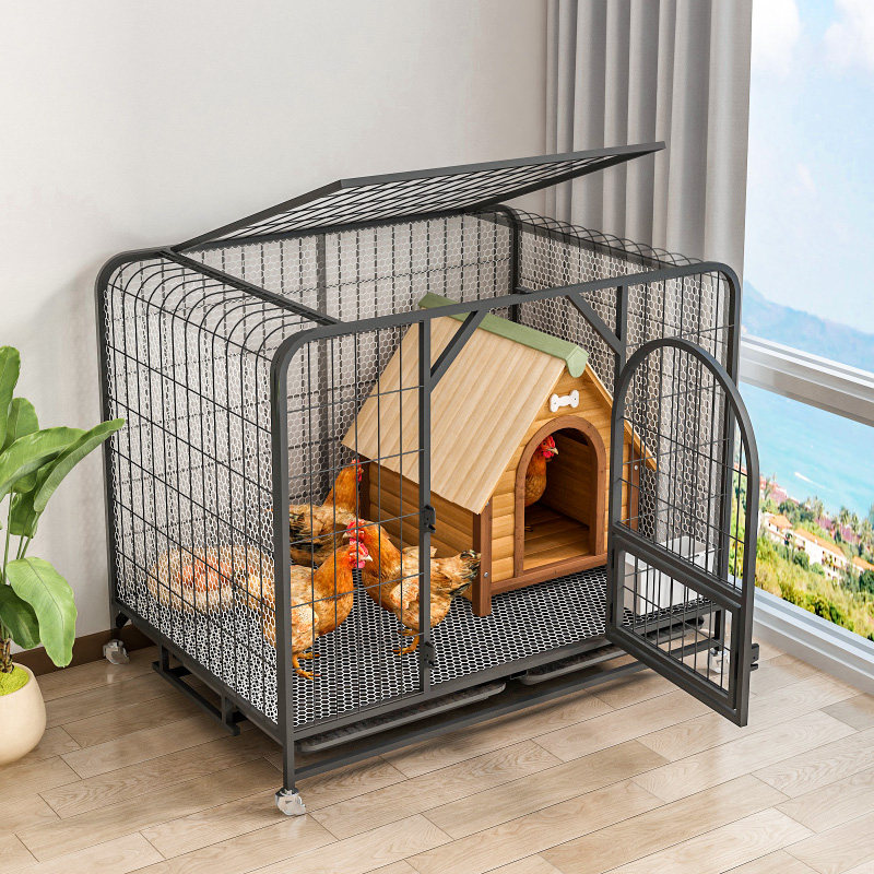 Chicken Duck Cage Home Outdoor Chicken House Extra-large Breeding Cage Automatic Conservancy Droppings Small Cockpit Chicken Folding Large Chicken Duck Cage