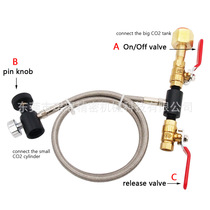 Cross-border CO2 carbon dioxide quick inflation connector G1 2 inflation connector with 2000PSI pressure gauge 36 inch steel