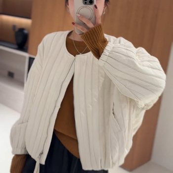 Short coat round neck european cotton coat korean version Short coat round neck european cotton coat korean version