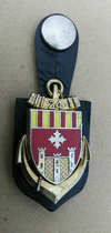 France French Army Leather Pad Troop Chest Emblem 15 Copper Enamel