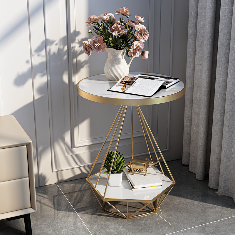 Northern Europe Light Luxury Rock Plate Several Living Room Sofa Next to Little Household Balcony Bedroom Roundtable