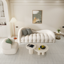 French Boba Cotton Sugar Sofa Living Room in Cream Wind Network Red Beauty Safari Lamb Suttle Sofa