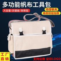Electrician kit Canvas Large Thickened Multifunction Repair Electrics Kits Wear-proof carpentry bag Hardware pack Single shoulder bag