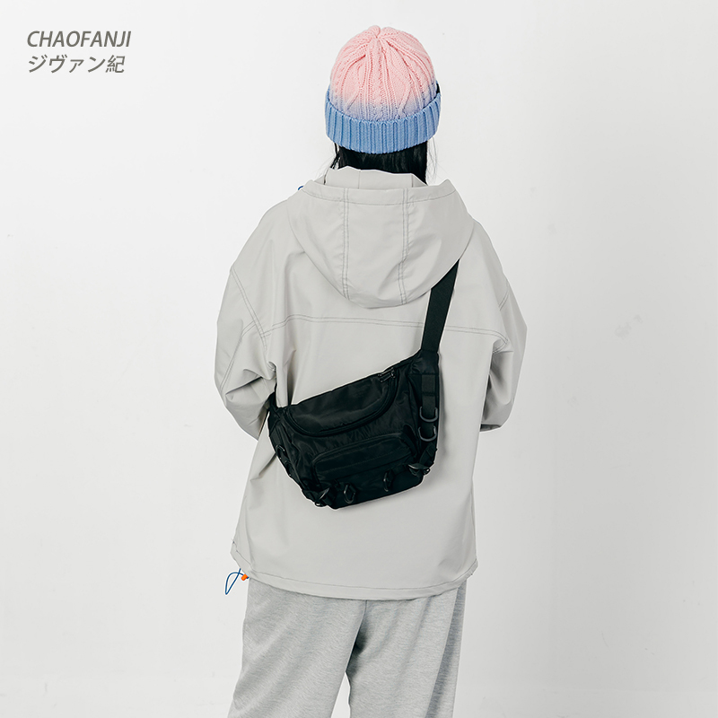 CHAOFANJI Japanese tide brand chest bag large-capacity niche design sports cross-body bag men's ins small shoulder bag waist bag
