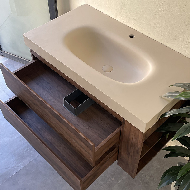 Retro Lili-resistant bath cabinet combination customised domestically made pure acrylic dimensioning to be integrated wash-face Terra basin-Taobao