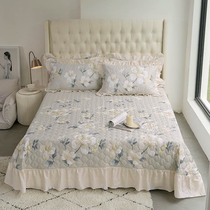 Pure cotton bed cover clip cotton thickened lace lotus leaf edge bed linen 4 seasons universal single piece full cotton three sets summer thin spring autumn