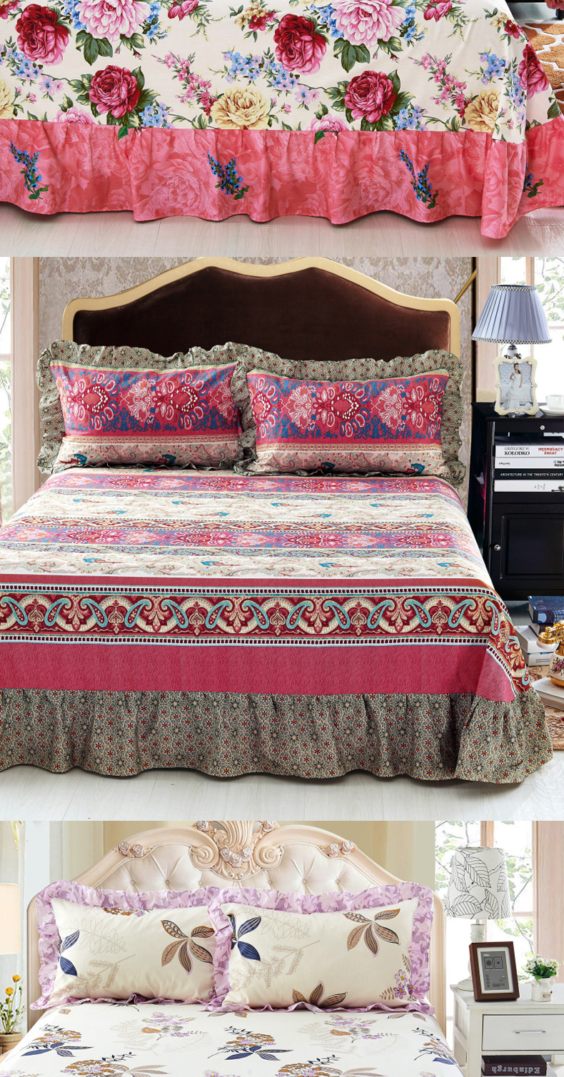 Xù tấm ren bông một mảnh đơn hoặc giường đôi váy cotton khăn trải giường 1.5 1.8m khăn trải giường m - Khăn trải giường drap giuong