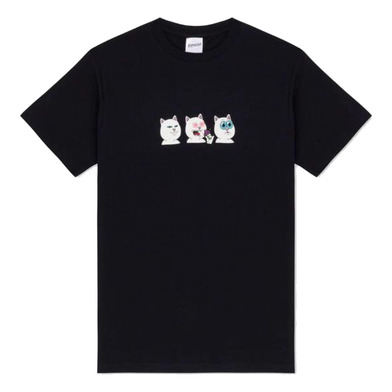 Американский трендовый бренд RIPNDIP SHROOM DIET маленький кот веса потери короткий рукав круглый вырез печатный топ для пары