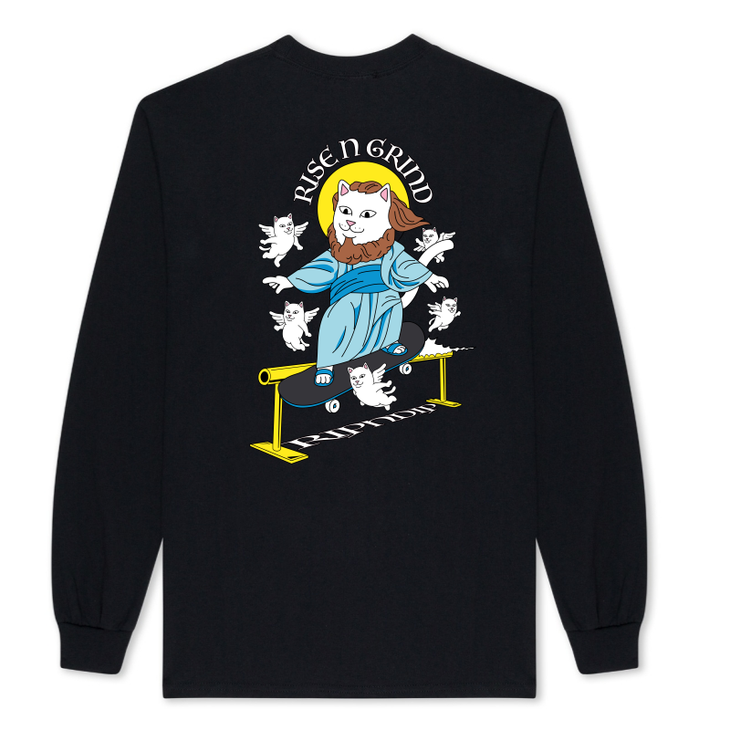 Cartoon skateboard, long-sleeve, black couple clothing, for beloved, American style