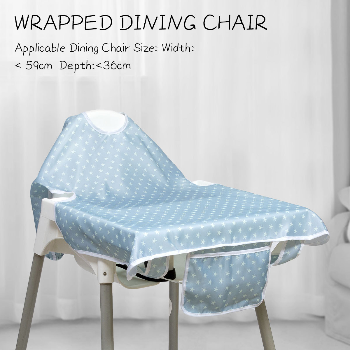 Danish Purse Baby Integrated Dining Chair Hood Clothing Eating Theater Long Sleeve Waterproof Dining Around Pocket Anti-Dirty Feeding Pocket 0-3t