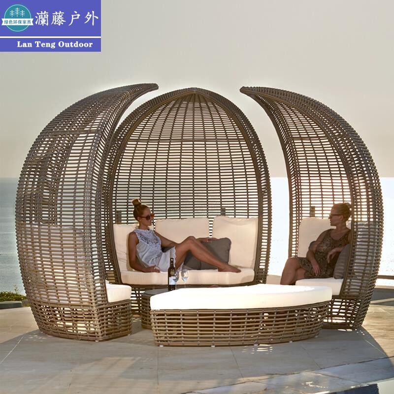 Outdoor courtyard sale building Lying bed Fujiqi Creative Bird Cage Open-air Ocean View Room Combined Leisure Pool Vine Bed