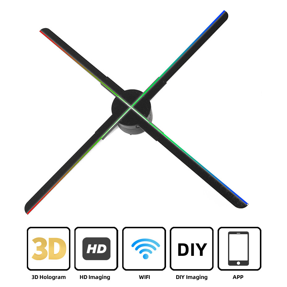 Конструкция материал исходные файлы alien 3d hd hologram fan projector wifi led float sign playe