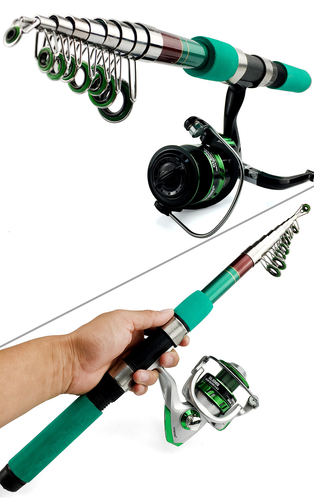 Море удочкой spinning rod and reel combo  telescopic fishing rod 1.8 2.1
