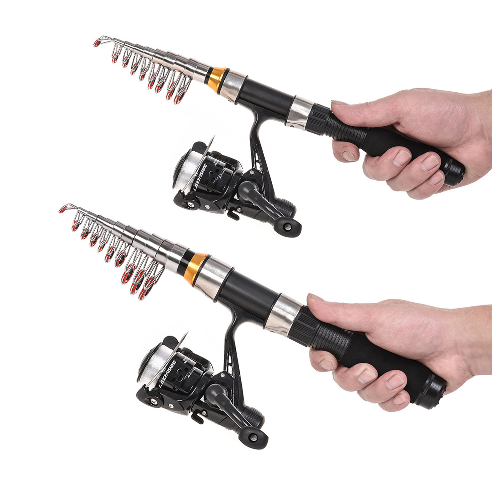 Море удочкой lixada fishing rod reel combo full kit 2.1m/2.3m telescopic