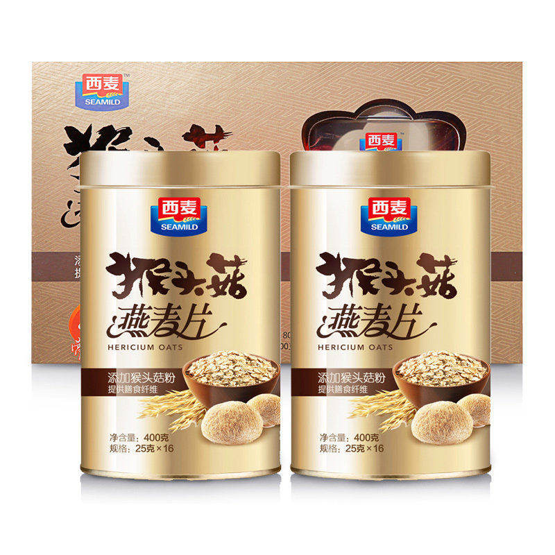 West wheat oatmeal Hericium erinaceus 800g gift box nutritious breakfast dietary fiber ready-to-eat brewed beverage holiday gift for elders