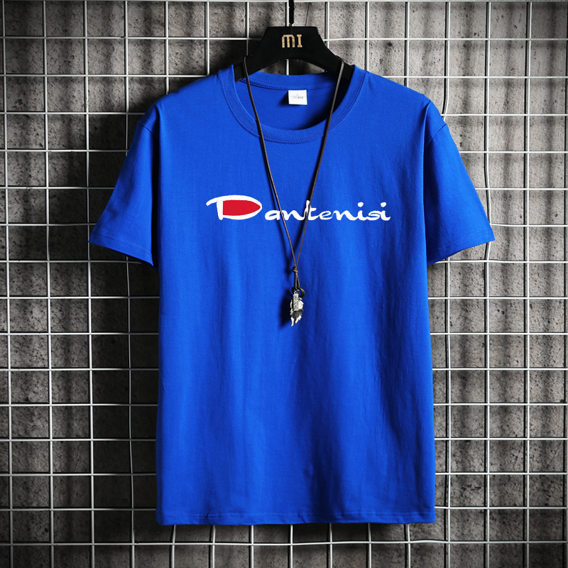 Klein Blue Pure Cotton Short-Sleeved T-Shirt Japanese Version Class Uniform with English Letters Loose Large Size Student Trendy Brand Unisex Class Uniform