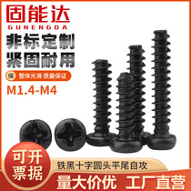 Iron hair black cross head flat tail self tapping nail PB disc head electronic heat dissipation screw M1 4M2 M2 6 M2 M3M4