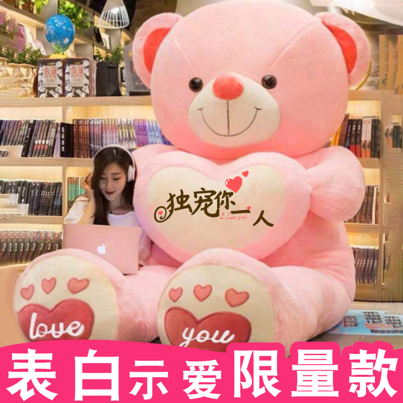 Birthday gift for girlfriend plush toy bear doll sleeping pillow cute rag doll hug bear large