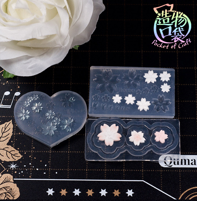 Creation Pocket High-permeable Cherry Blossom Bunny Accessories Mold Collection Ultra-light Clay Epoxy Handmade DIY