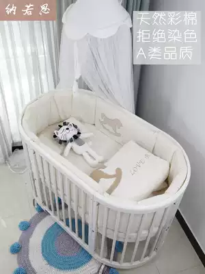 Crib cotton bed neonate thickened anti-collision bed for baby bedding 7-piece cotton bed by custom-made