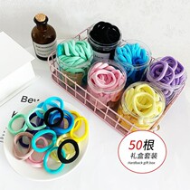 Korean Version Seamless Hair Circles Candy Color Base 100 Lap High Elastic Leather Fascia Adult Zal Hair Rope Girl Plus Coarse Leather Fascia