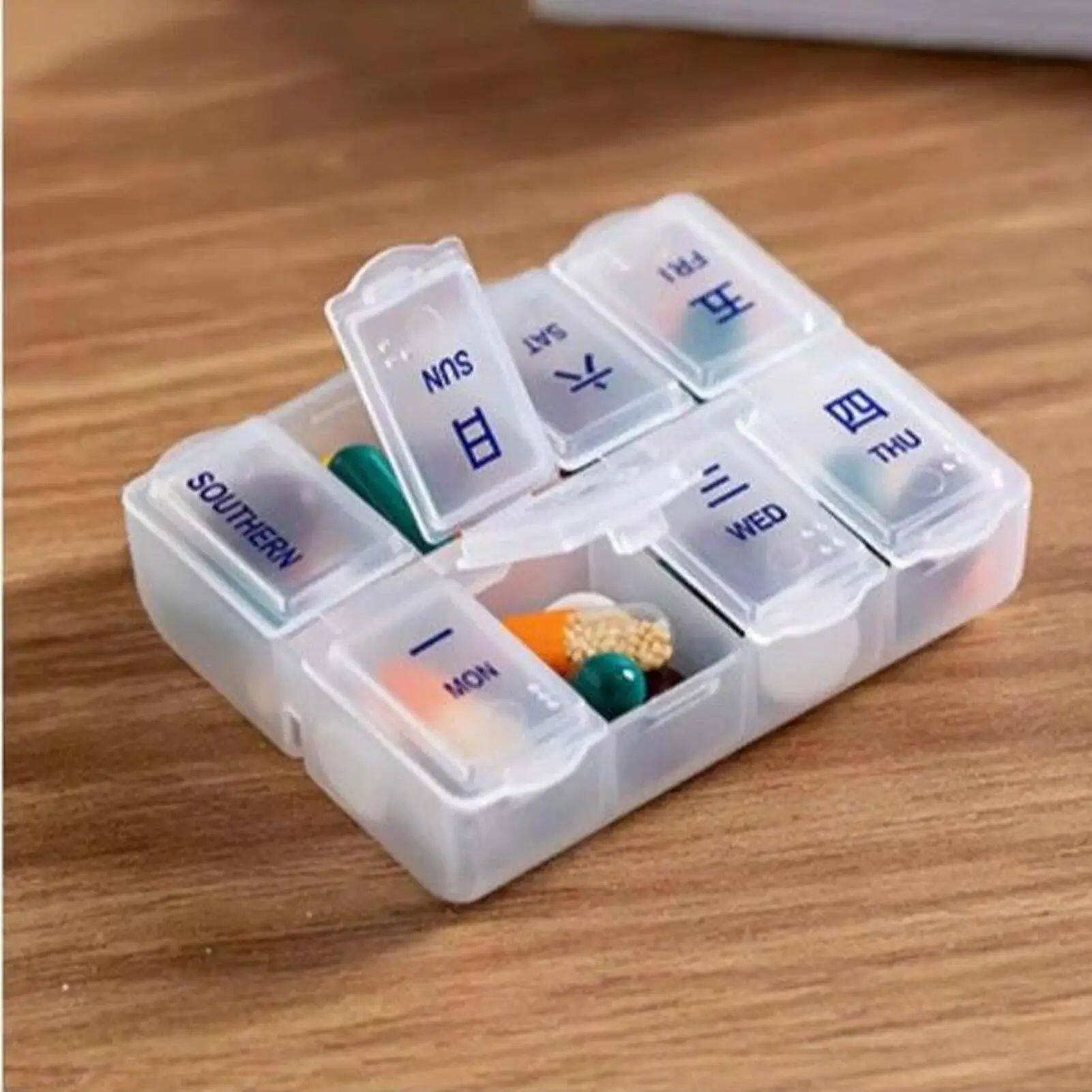 8 Grids Weekly Pill Organizer Pillbox 7-day Medicine Box Sup-淘宝Taobao ...