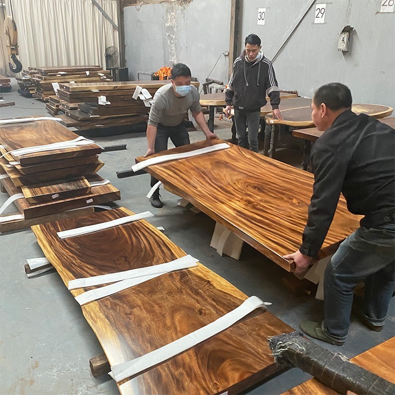 Walnut slab tea table rain wood solid wood log South American meeting desk desk North American black tea table ash wood