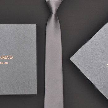 [Uk Vg] Men's Casual Business Tie, High-End Formal Wear, No Need to Tie, Trendy Wedding Silver Gray 7cm