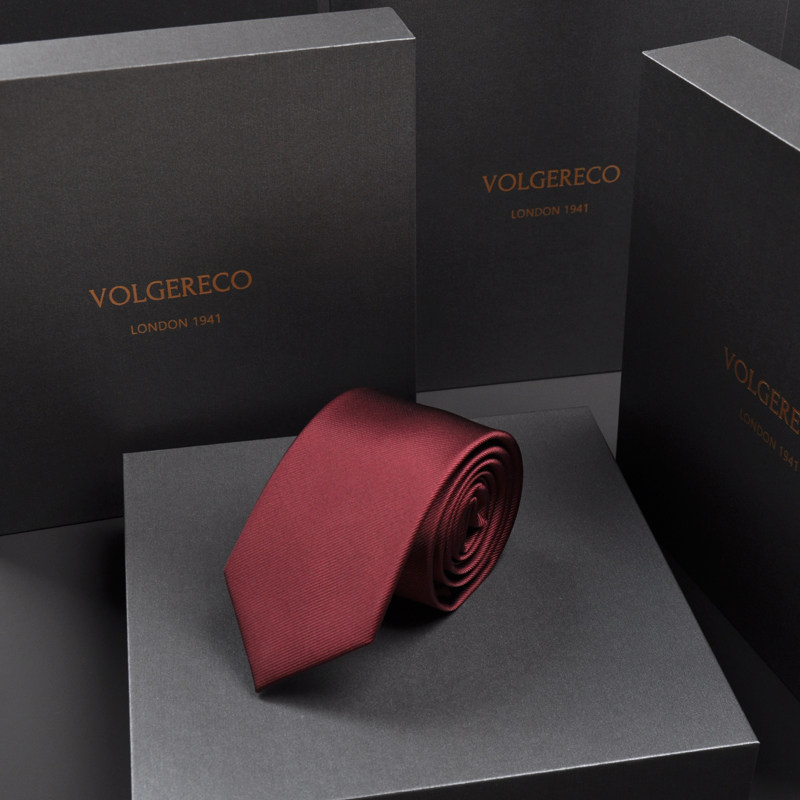 British Vg Men's Casual Business Tie High-End Formal Narrow Tie No Need to Tie Wedding Groom Burgundy 7cm