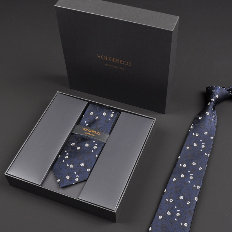 British Vg Men's Casual Business Tie Gift Box Set, High-End Formal Wear, Narrow, Light Luxury Brand, Zipper Style, No Need to Tie, 7cm
