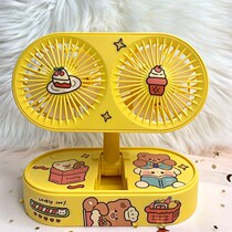 Xinjiang Small Fan Mute Great Wind Double Leaf Student Dormitory Office Desktop Fan Mini U