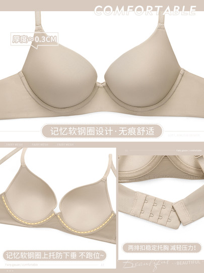 Victoria's Secret Ultra-Thin Seamless Bra for Women with Large Busts, Makes the Bust Look Smaller, Sexy Bra That Gathers Side Breasts and Prevents Sagging