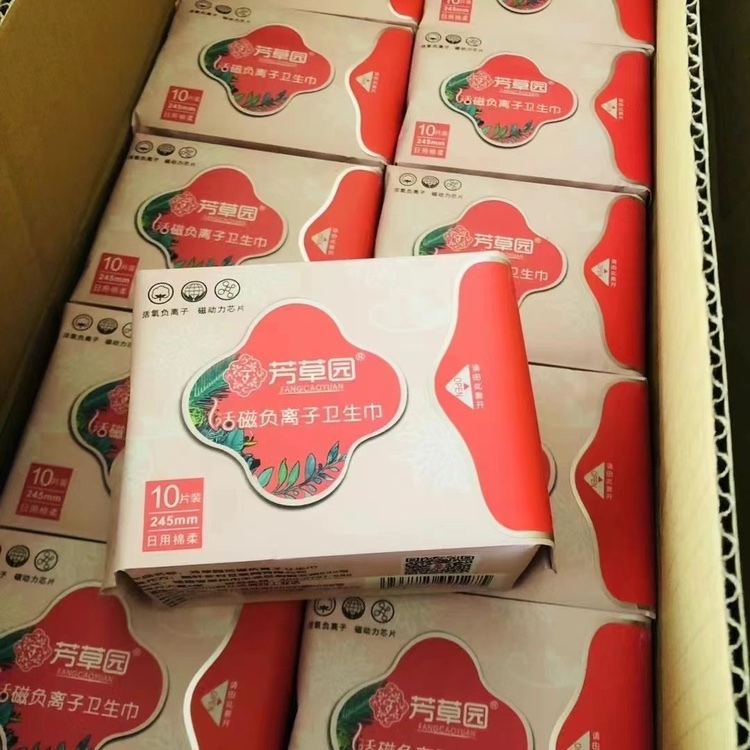 10 Packs of Day and Night Mix-And-Match Sanitary Pads from Fangcaoyuan, Breathable, Water-Locking, Magnetic Negative Ion, All-Cotton, Lightweight