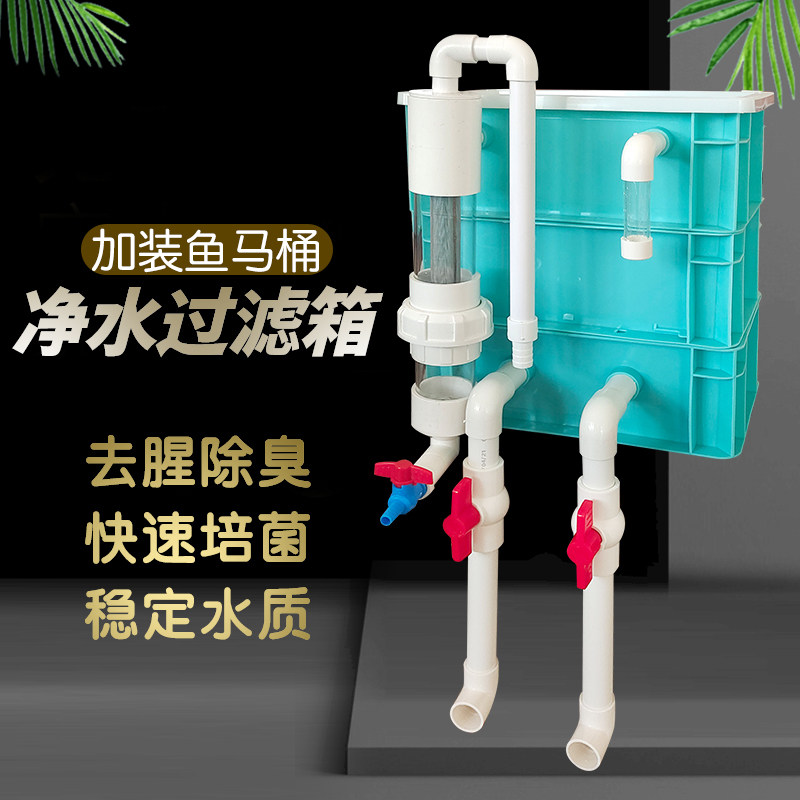 Fish Tank Turnover Box Fish Toilet Upper Filter Box Separation Fish Manure Cycle Filter Box Upper Filter Drip Flow Box Oxygenation-Taobao